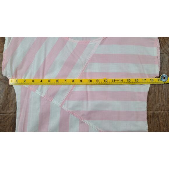 Vintage 1980's Pink/ White Striped Cap Sleeve Blouse Women's Size 5 Rare - Picture 10 of 12